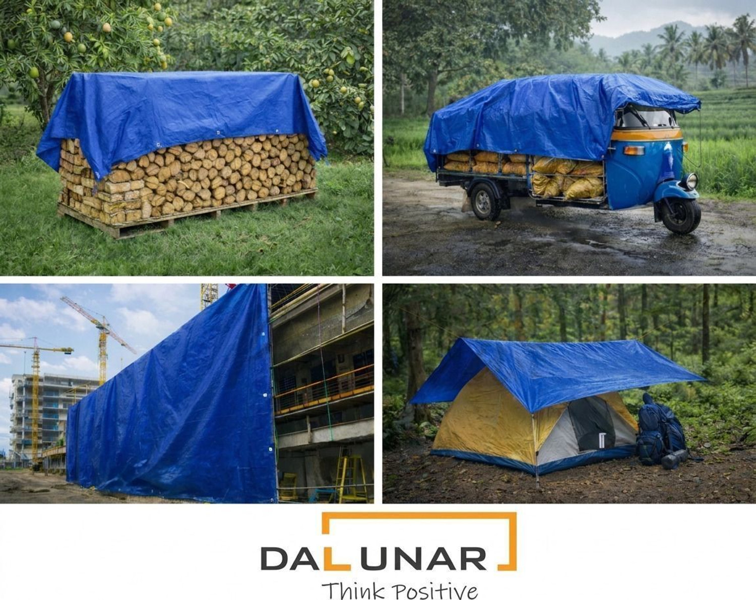 Image of DALUNAR TARPAULIN 180GSM 6X9 FIT Tent - For Waterproof Talpatri Tripal, Camping, Construction Sites, Transportation Covers