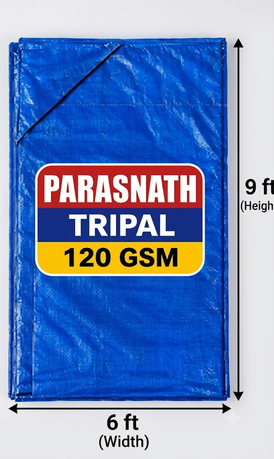 Image of ParasnathTripal 6ftx9ft 120 GSM Waterproof Tarpaulin Sheet Blue for Transport Covers Tent - For CAMPING, TENT, WINTER, SPRING, AUTUMN, SUMMER