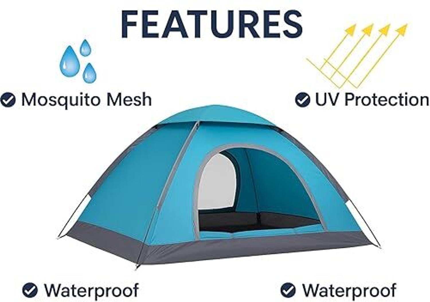 Image of NAPTUNE 2 Person Tent for Camping, Hiking, Trekking & Picnic Tent - For Backpacking, Hiking, Beach for Indoor, Outdoors