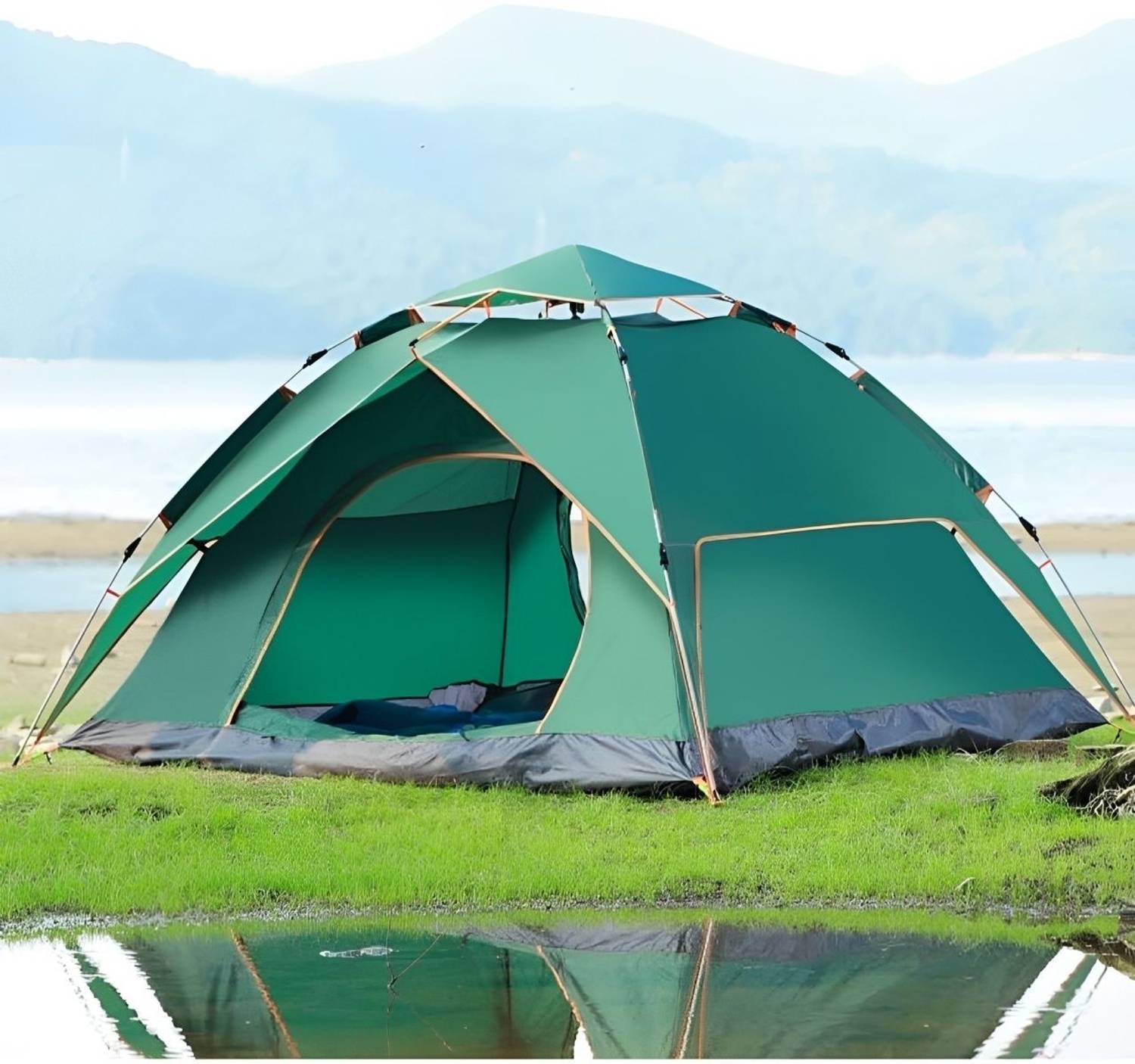 KriShyam 3-4 Person Automatic Double Door Camping Tent