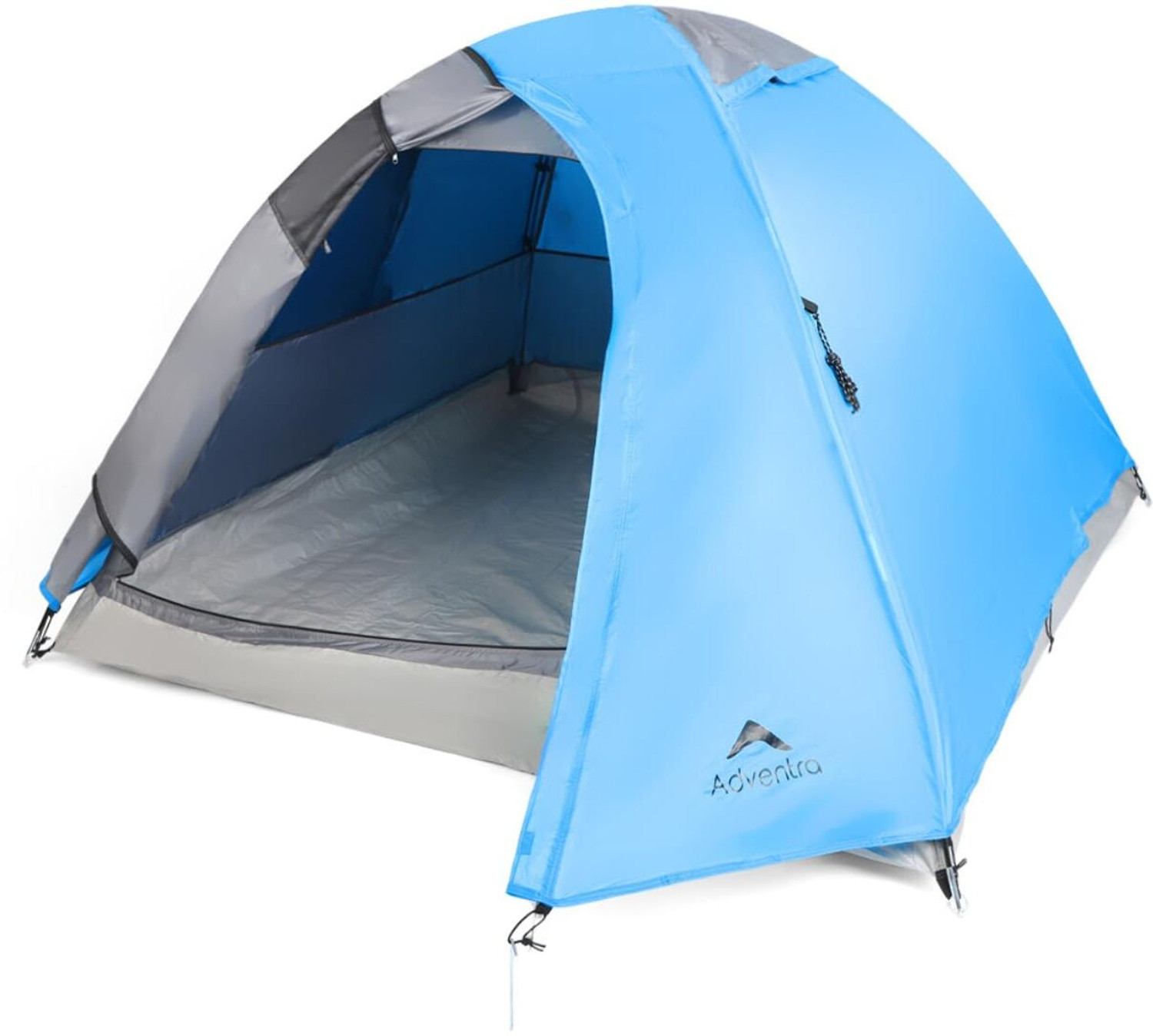 Image of Adventra Blue 3-Person Camping Tent with UV Protection & Waterproof Flysheet (ET1100) Tent - For Camping Tent (Blue)