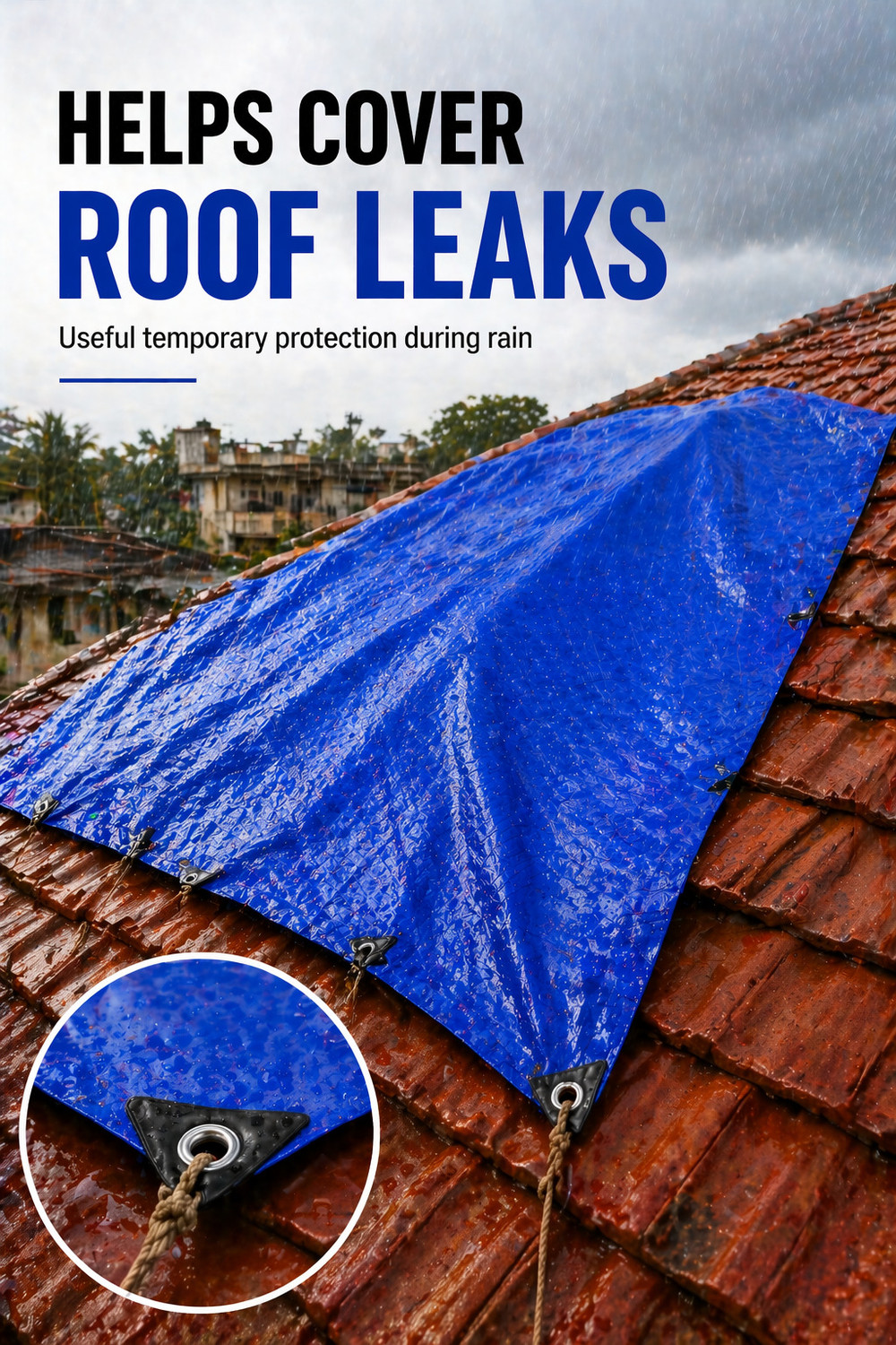Image of RHINOKraft 18ft x 12ft, 200 GSM | Water Proof Tarpaulin Sheet | from rain saver Tent - For Camping, Construction Sites, Transportation Covers, Temporary Shelters