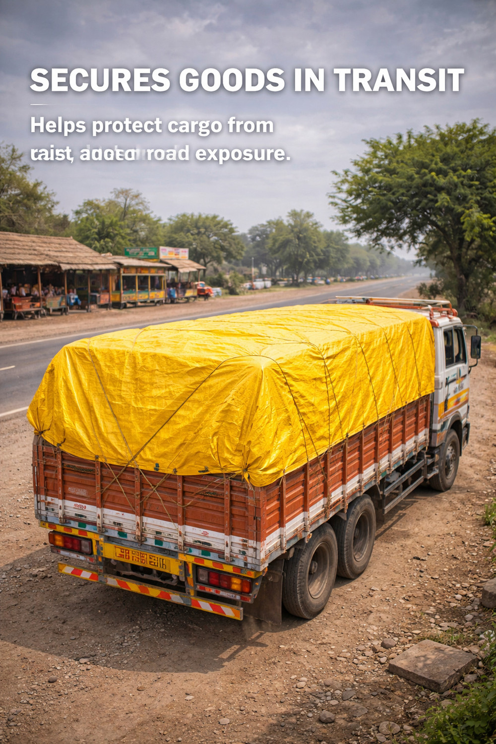 Image of RHINOKraft 12 Ft X 12 Ft, 120 GSM waterproof Tarpaulin Sheet, Tirpal, Heavy Duty Tent - For Transportation Cover