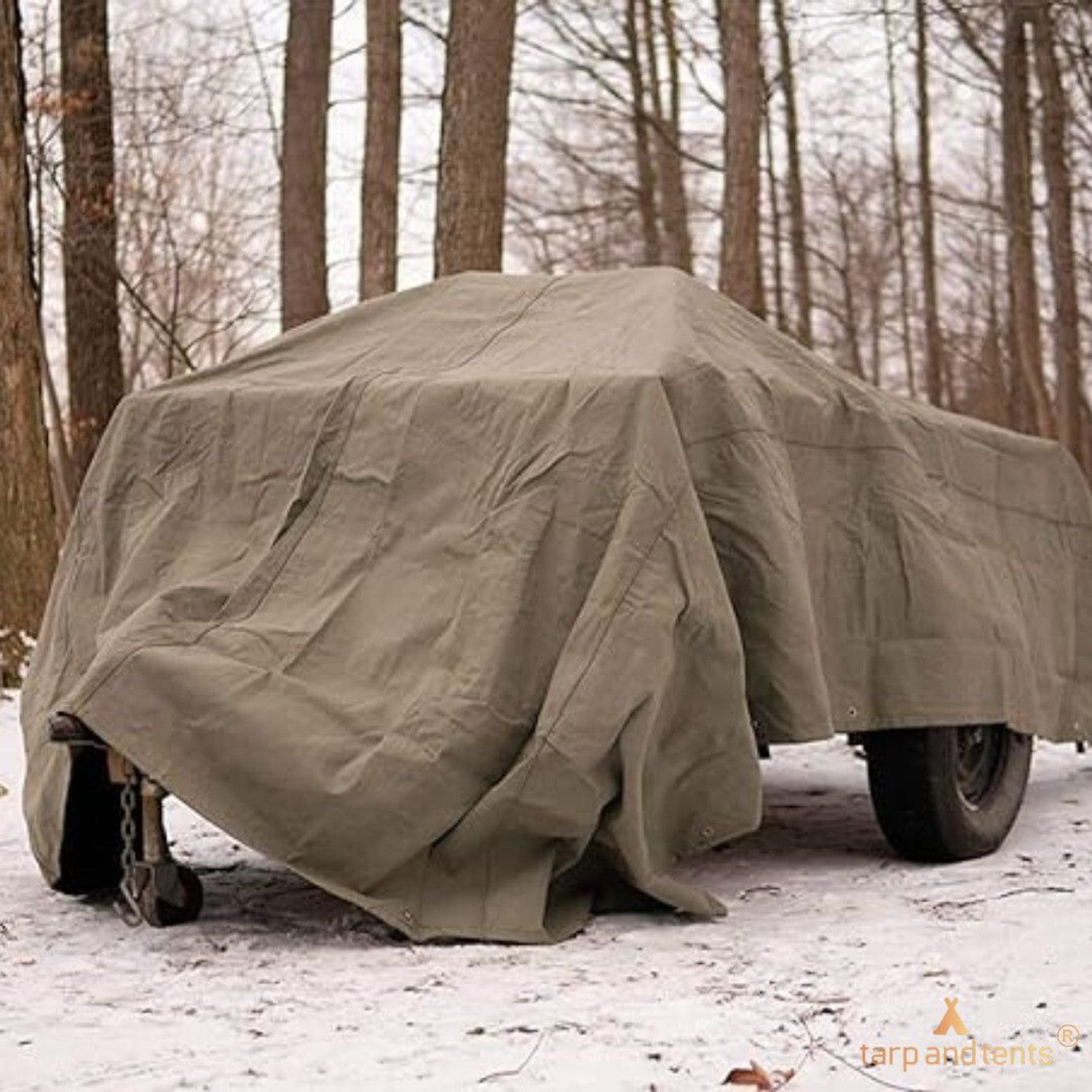 Image of Tarp and Tents Canvas Tarpaulin 12x15ft - 610 GSM Heavy Duty Waterproof Cover Tent - For Outdoor use, tent, farm equipment, construction sites, and rain protection
