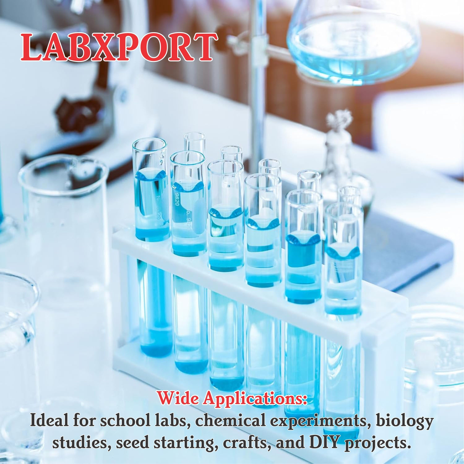 Image of LABXPORT 10 ml Rimmed Borosilicate Glass Test Tube