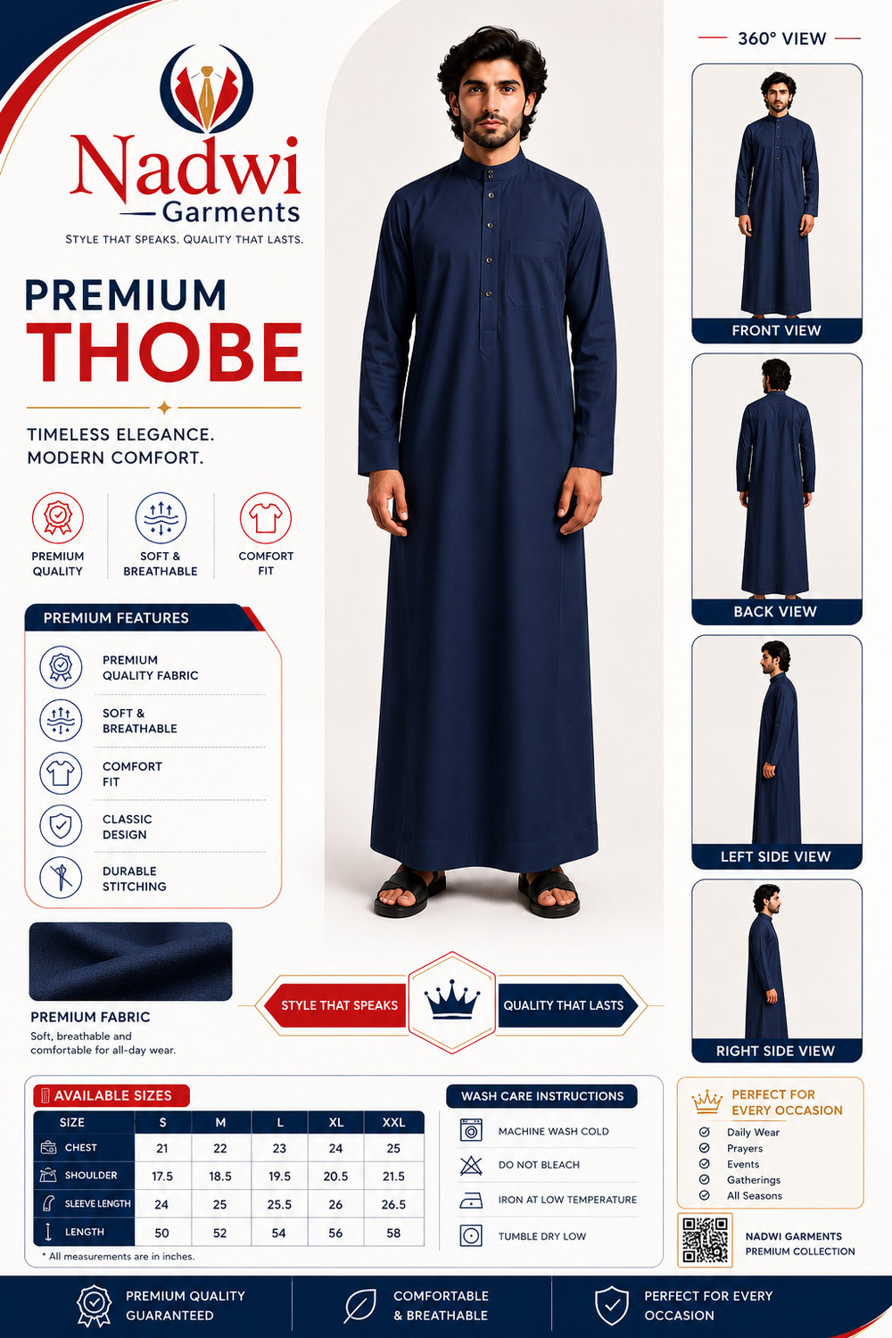 Image of nadwi garments L Thawb Men