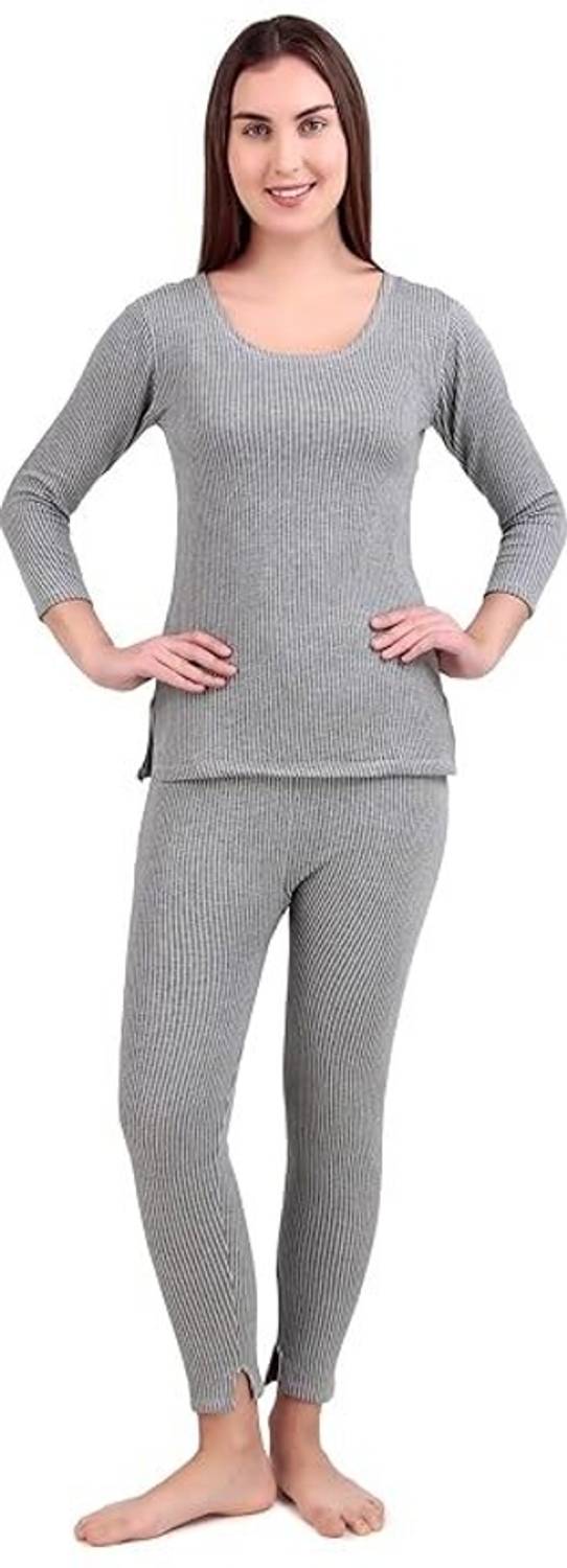 AJ Hosiery AJ Hosiery Women Cotton Thermal Innerwear Set Slim Fit 3/4 Sleeve Top & Pyjama Women Top - Pyjama Set Thermal