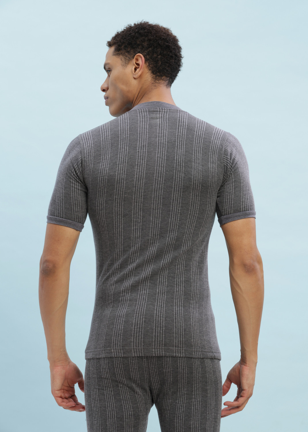Image of Dollar Ultra Dollar Ultra Mens Thermal Half Sleeve V-Neck Top & Bottom Set Men Top - Pyjama Set Thermal