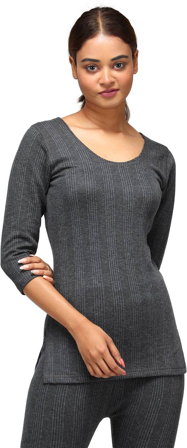 AMUL COMFY Parka Quarter Sleeve Ideal for Winter, Trekking & Daily Use Women Top Thermal