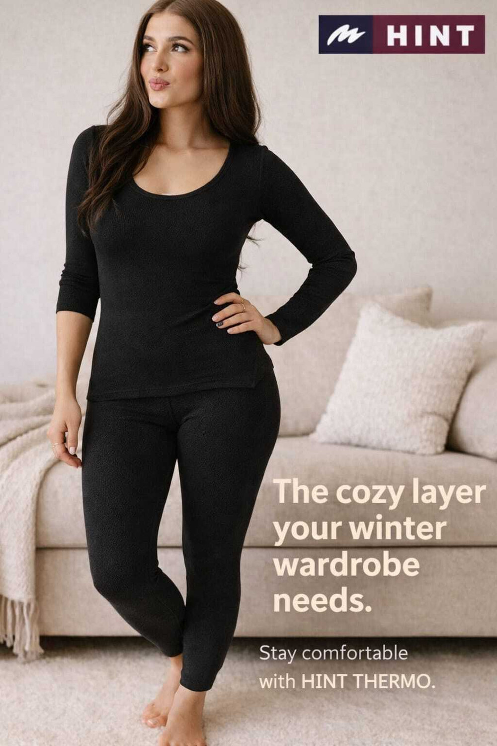 Image of ULHAS M HINT Thermal wear for women set warmer for winter Women Top - Pyjama Set Thermal