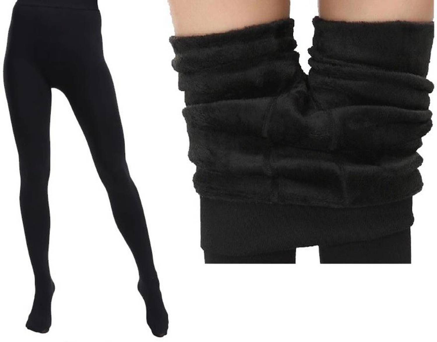 AlexVyan Footed Length (24 to 36 Waist) Stretchable Warm Thick Fur Fleece Soft Legging Women Pyjama Thermal
