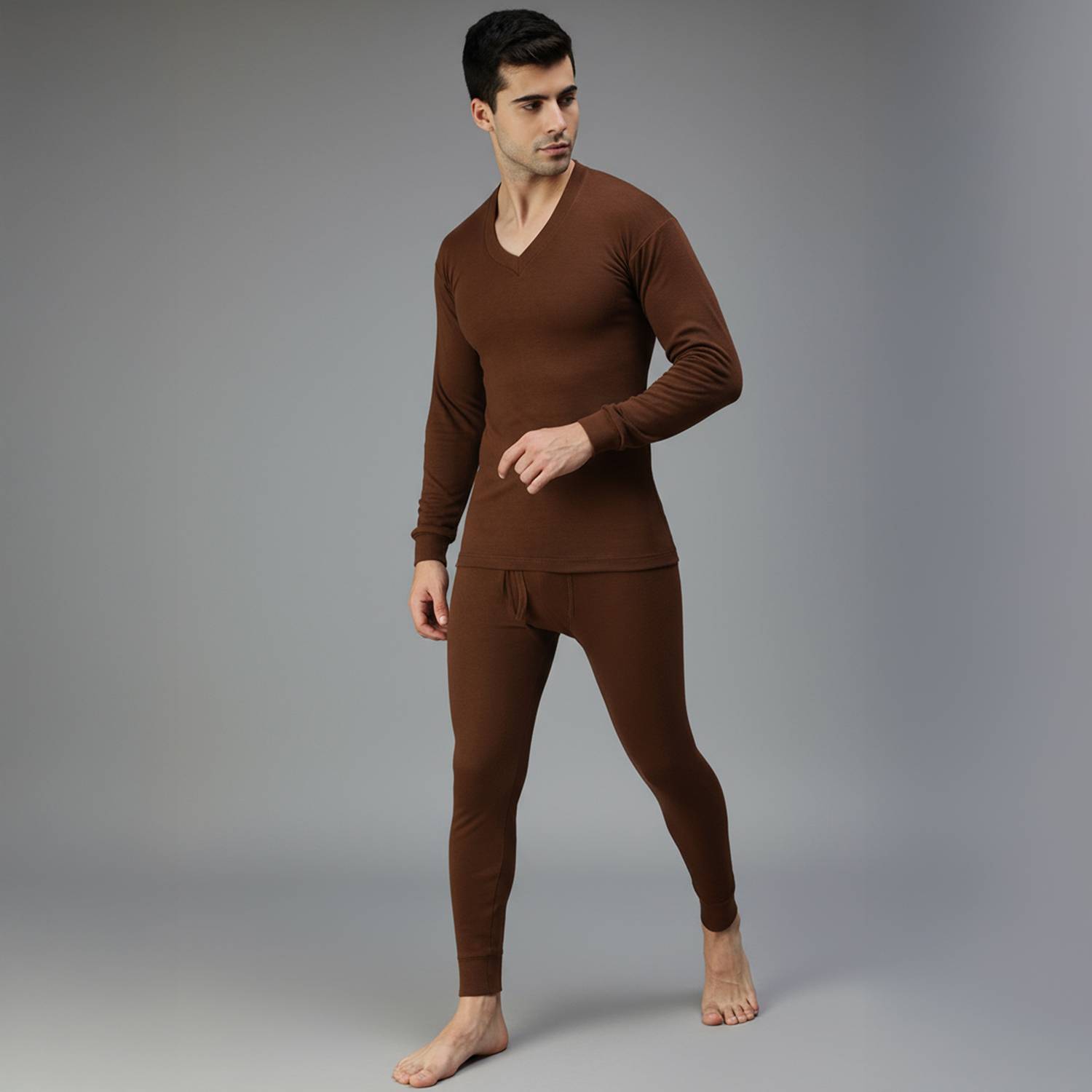 AMUL COMFY Kashmira Premium V Neck Stay Warm, Stay Stylish Winter Wear Men Top Thermal