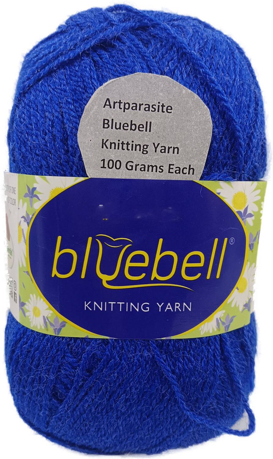 ARTPARASITE Soft Acrylic Yarn for Knitting Crochet Wool Ball Needles & Crochet Hook Blue Thread