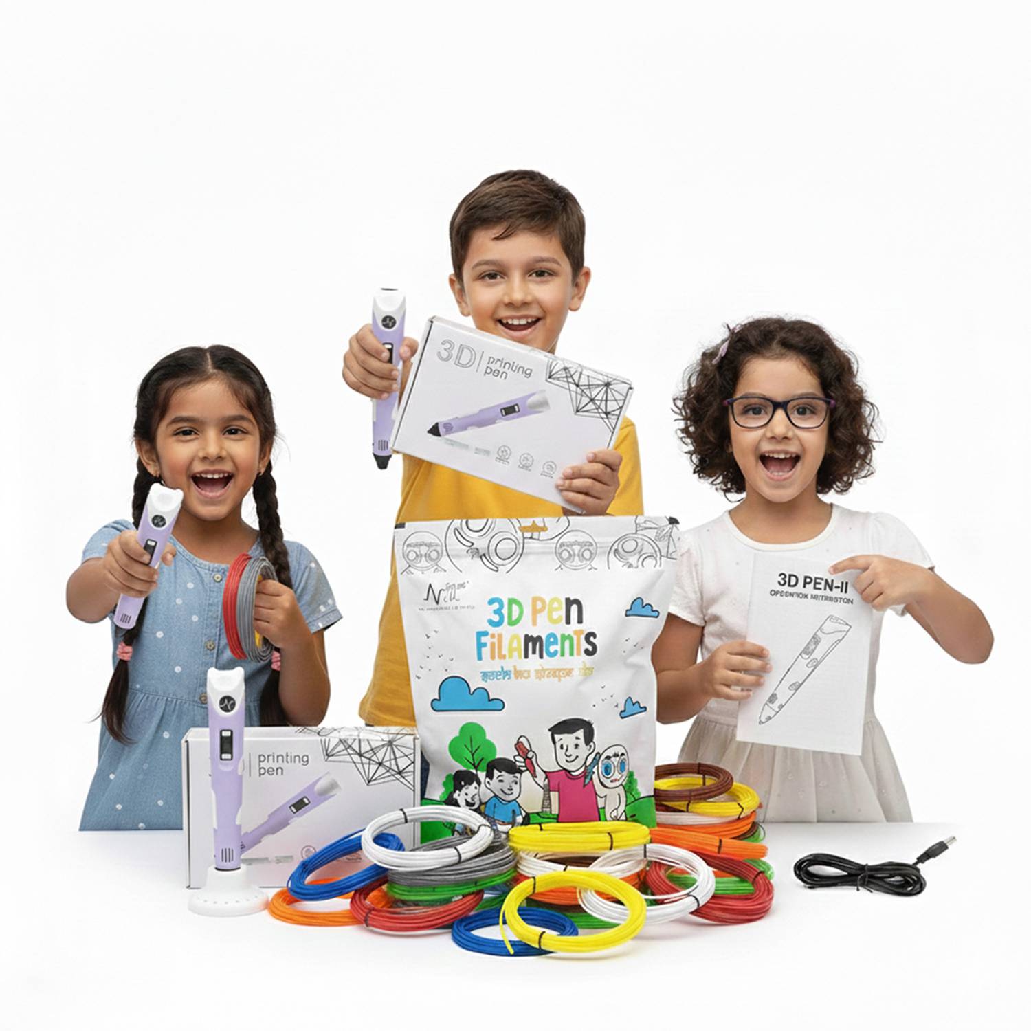 NFIL3D 3D Pen Kit for Kids with 14 Filaments, Purple - Image 2