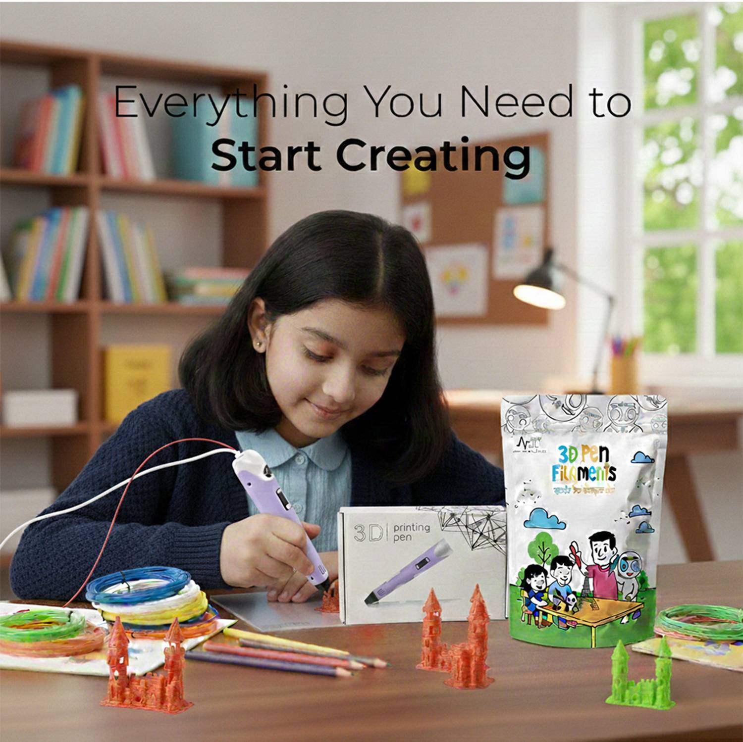 NFIL3D 3D Pen Kit for Kids with 14 Filaments, Purple - Image 3