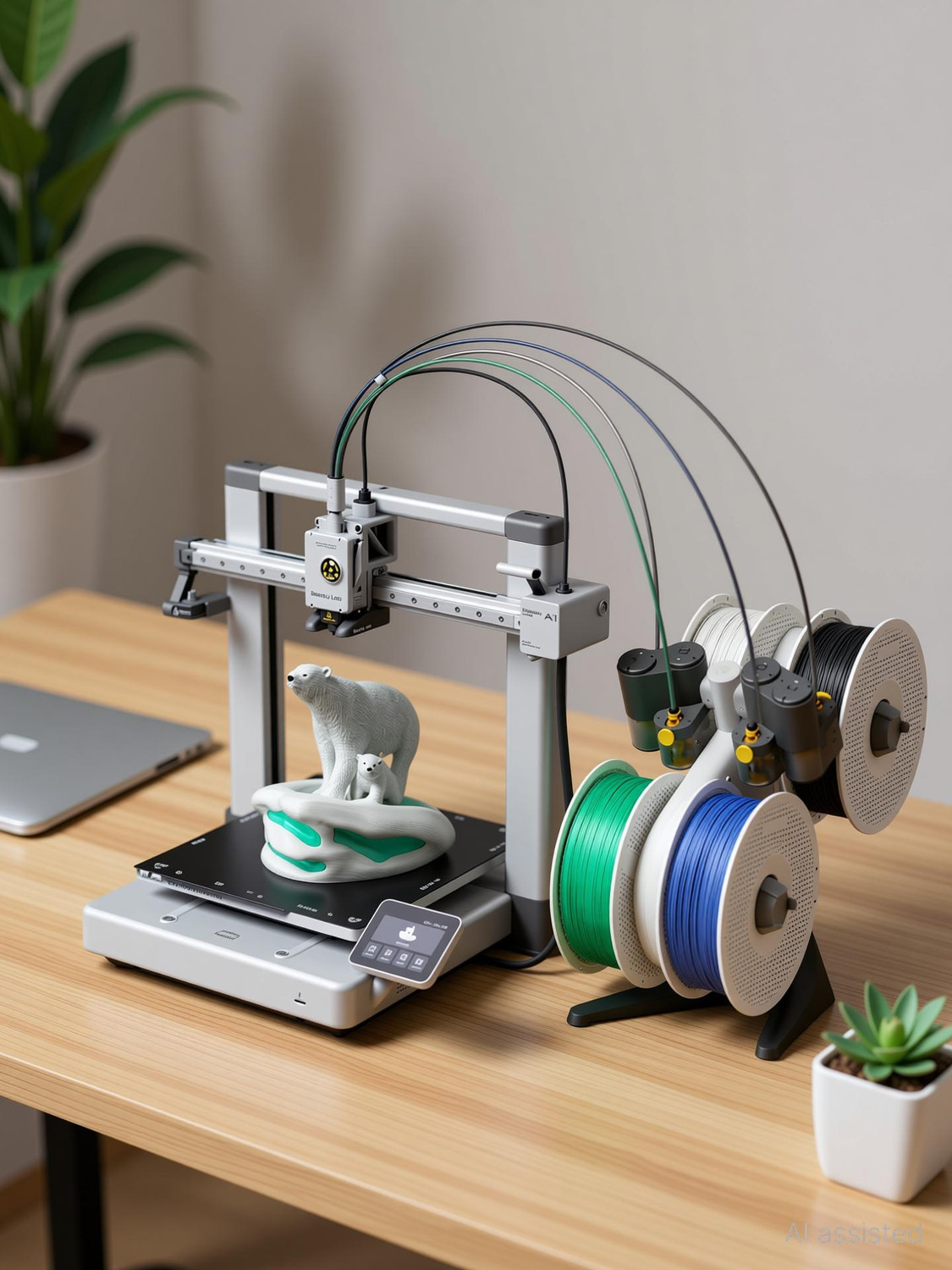 Image of WOL3D Bambu Lab A1 3D Printer Combo with AMS Lite, Multi-Color High Speed Printing 3D Printer