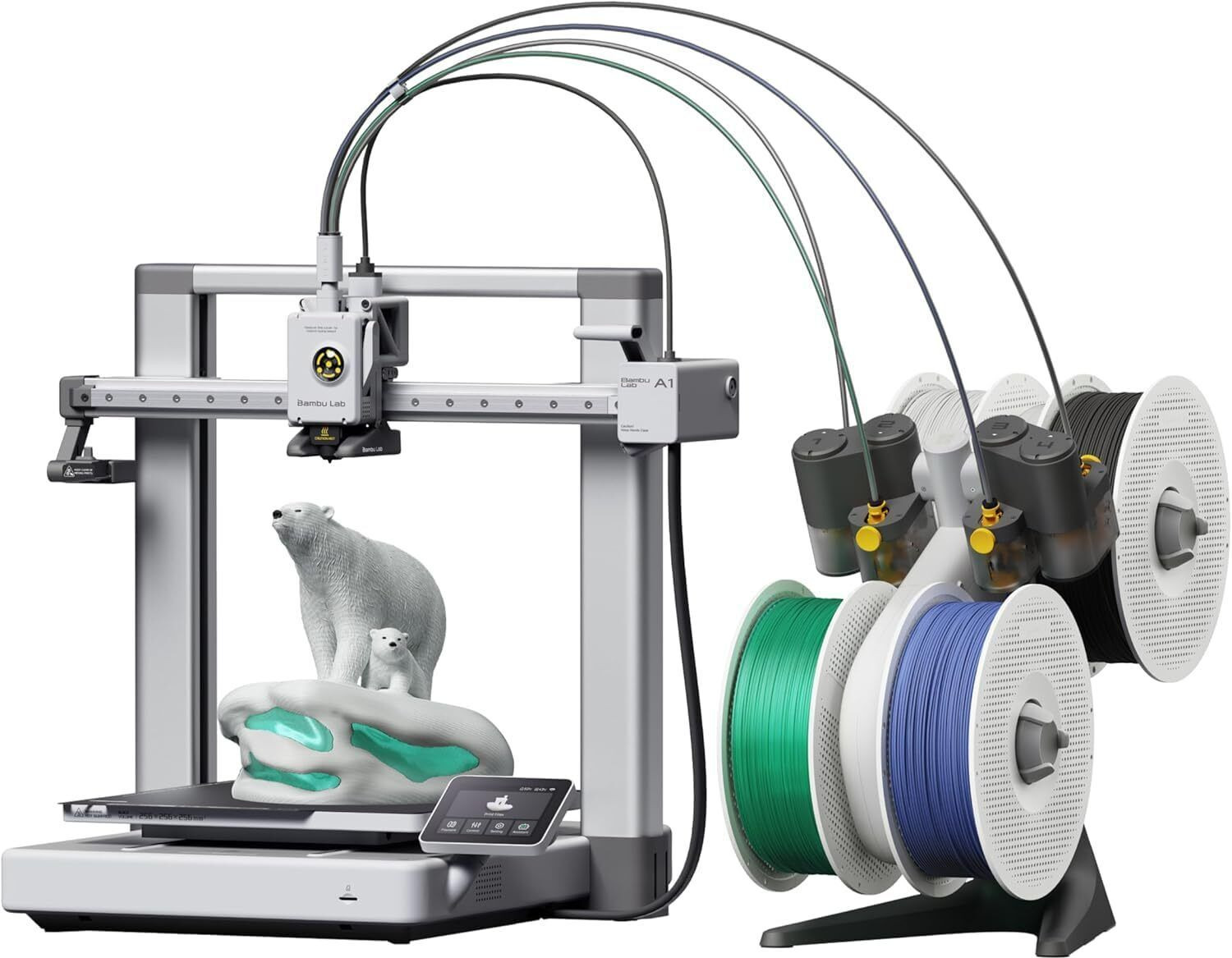 Image of WOL3D Bambu Lab A1 3D Printer Combo with AMS Lite, Multi-Color High Speed Printing 3D Printer