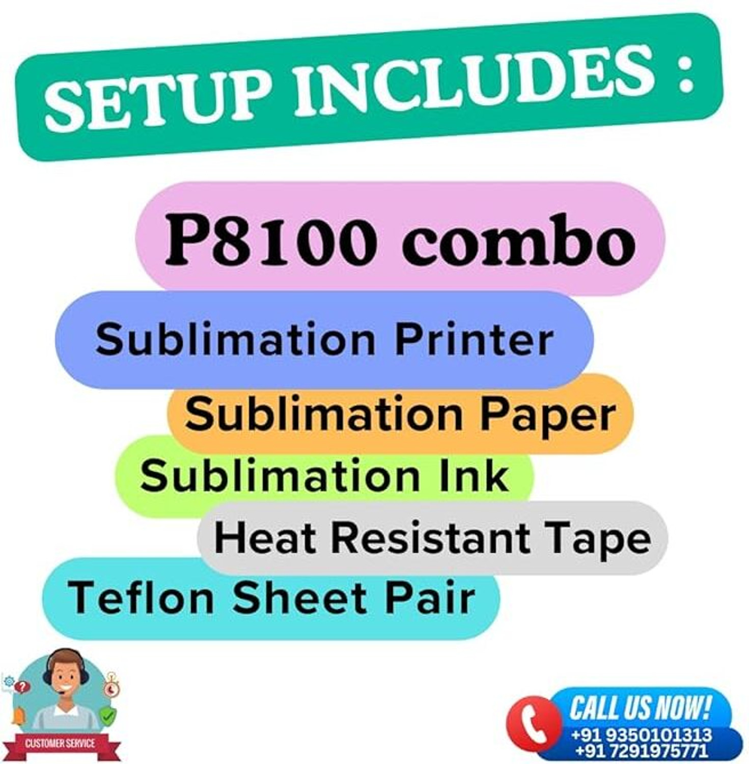 Image of Print Digits P8100 Teflon Coated heavy duty press with sublimation printer and free samples 3D Printer