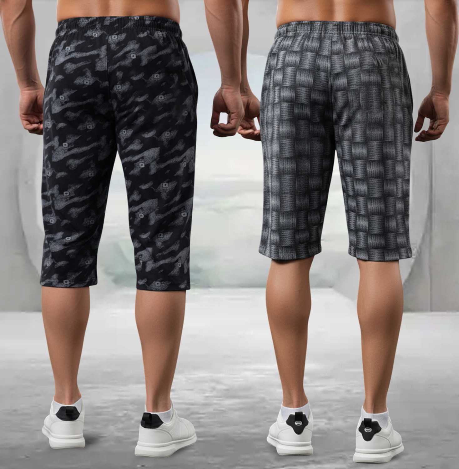 Image of FEEL TRACK Printed Men Three Fourths