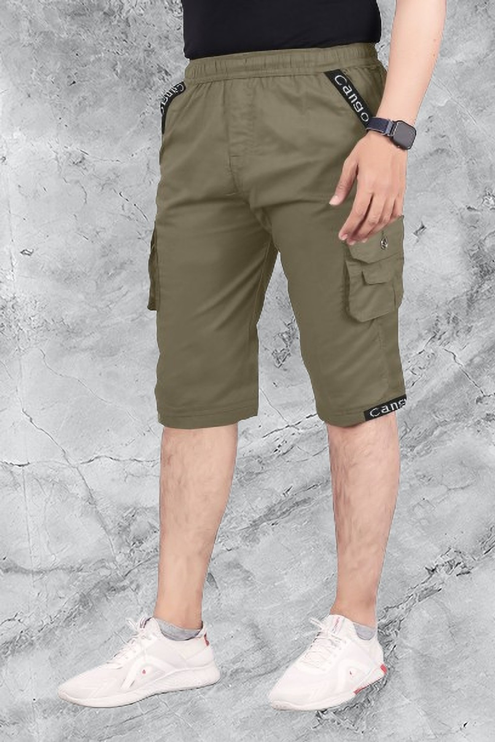 Image of jention Solid Men Green Casual Shorts, Cargo Shorts, Regular Shorts