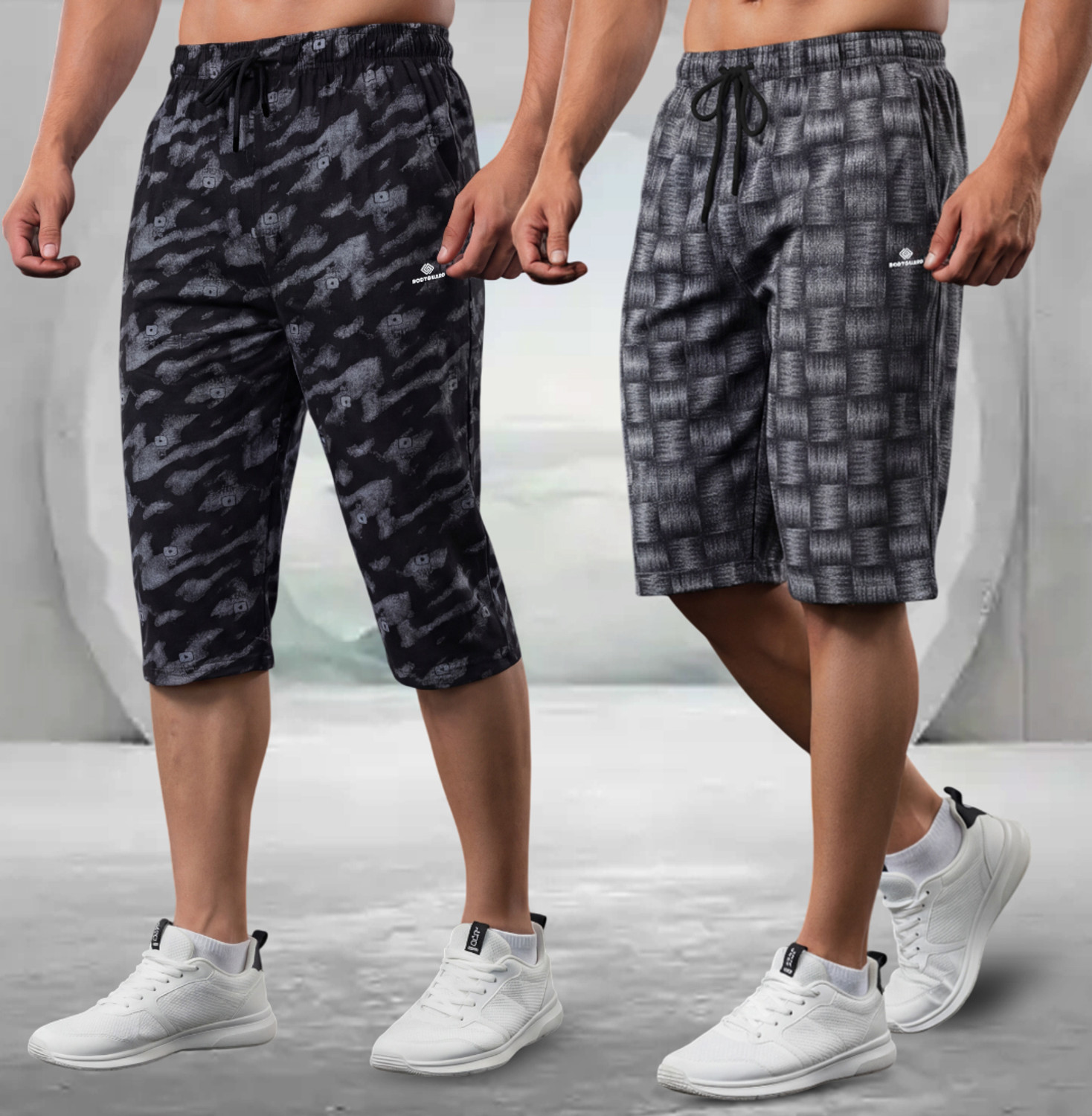 Image of FEEL TRACK Printed Men Three Fourths