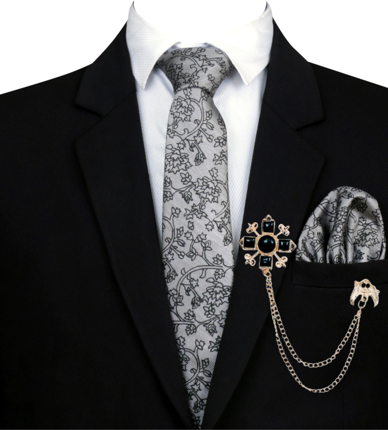 Image of Voxon Woven, Self Design, Printed Tie (Pack of 3)
