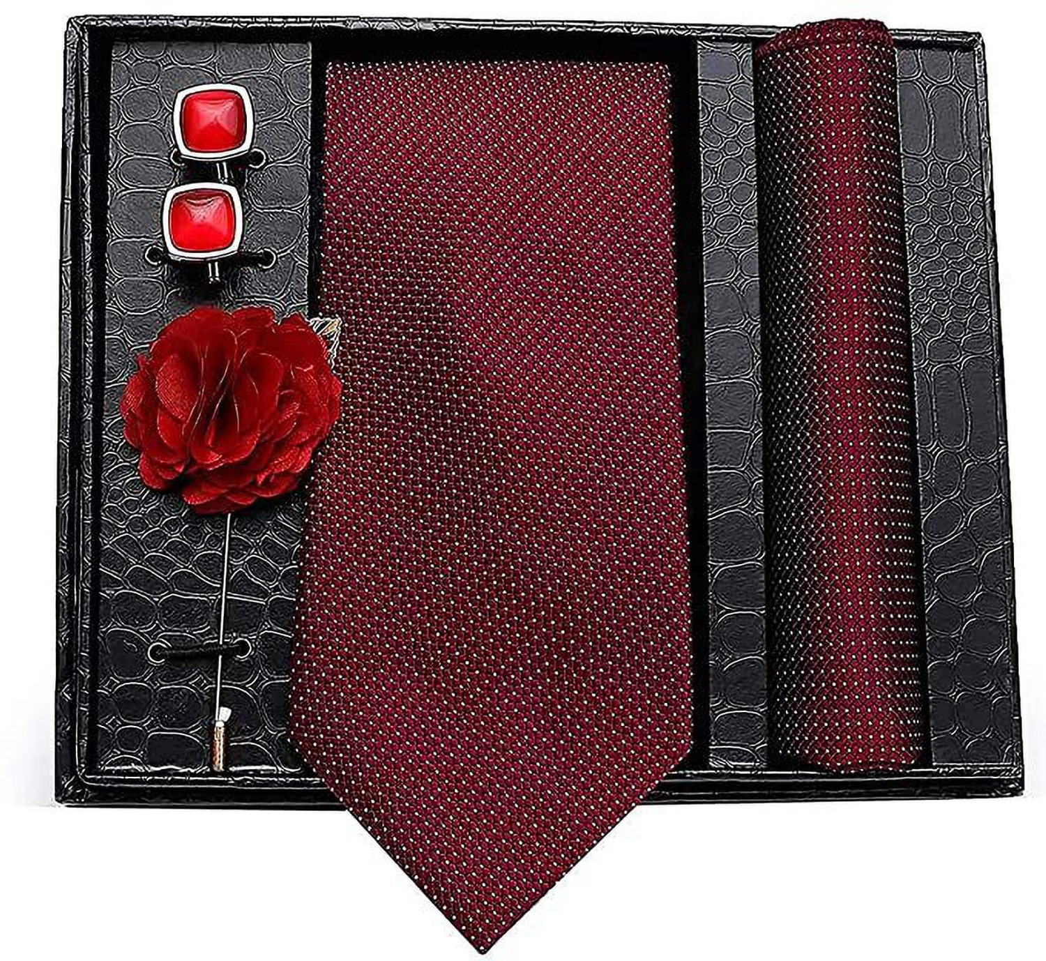 Image of AXLON Silk Cufflink & Tie Pin Set