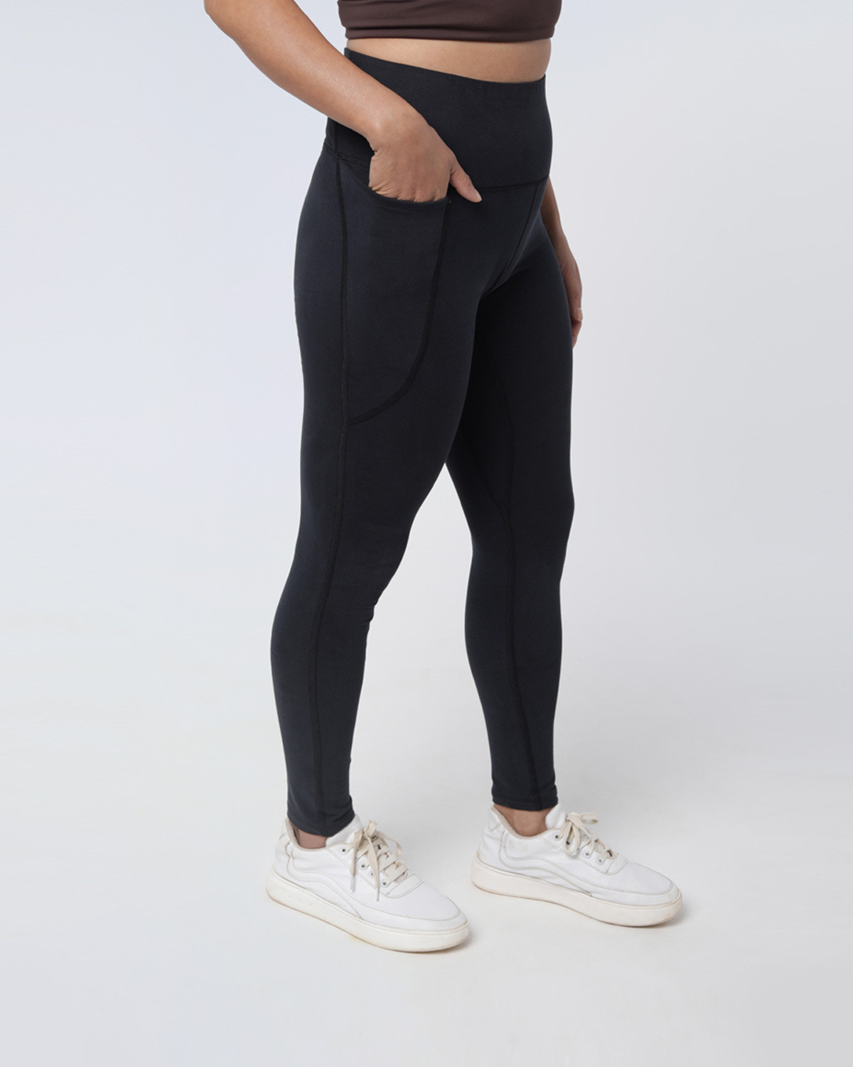 Image of BlissClub Solid Women Black Tights