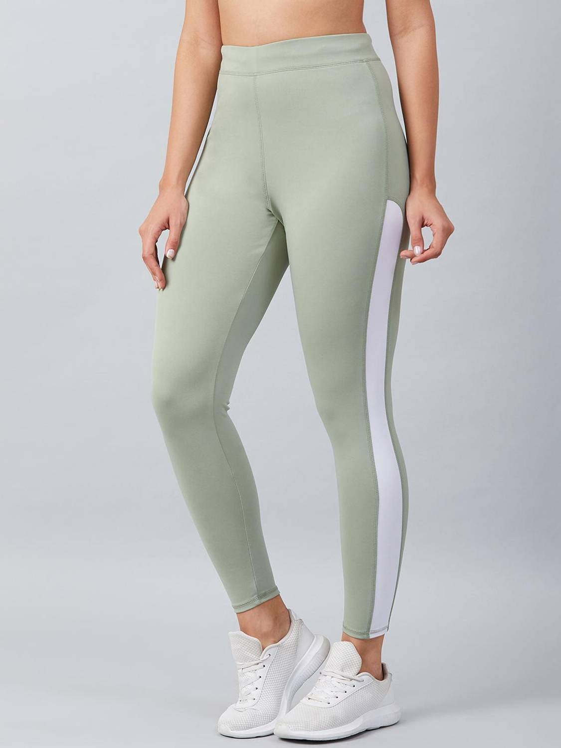 BLINKIN Solid Women Light Green, White Tights