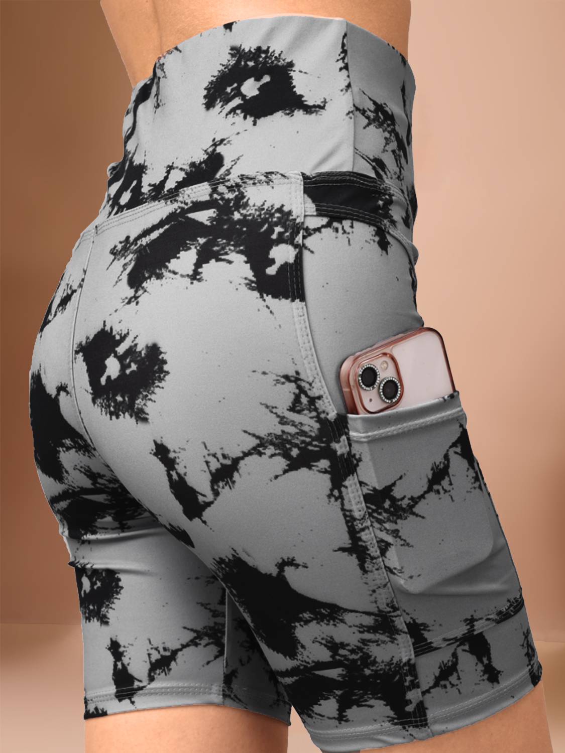POOJARAN Printed Women Grey Black Tights