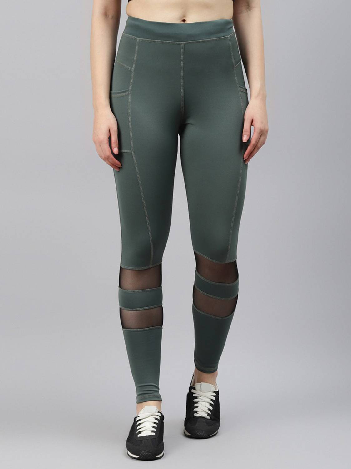 BLINKIN Solid Women Dark Green Tights