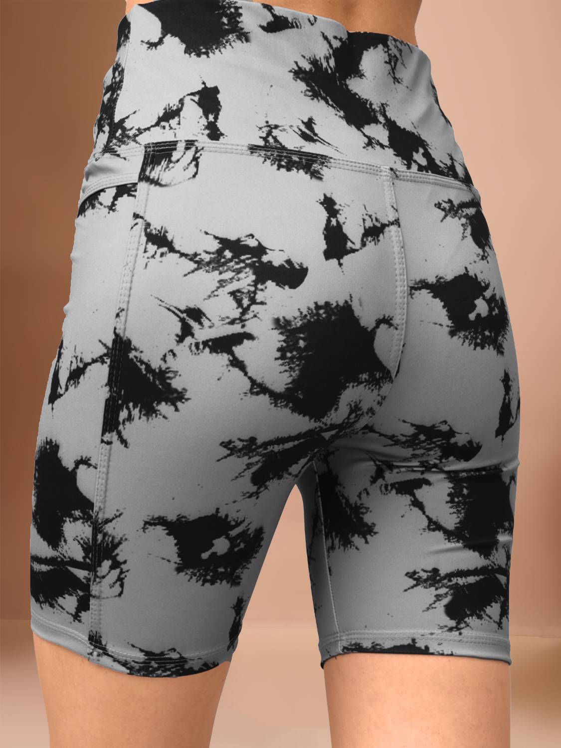 POOJARAN Printed Women Grey Black Tights - Image 2
