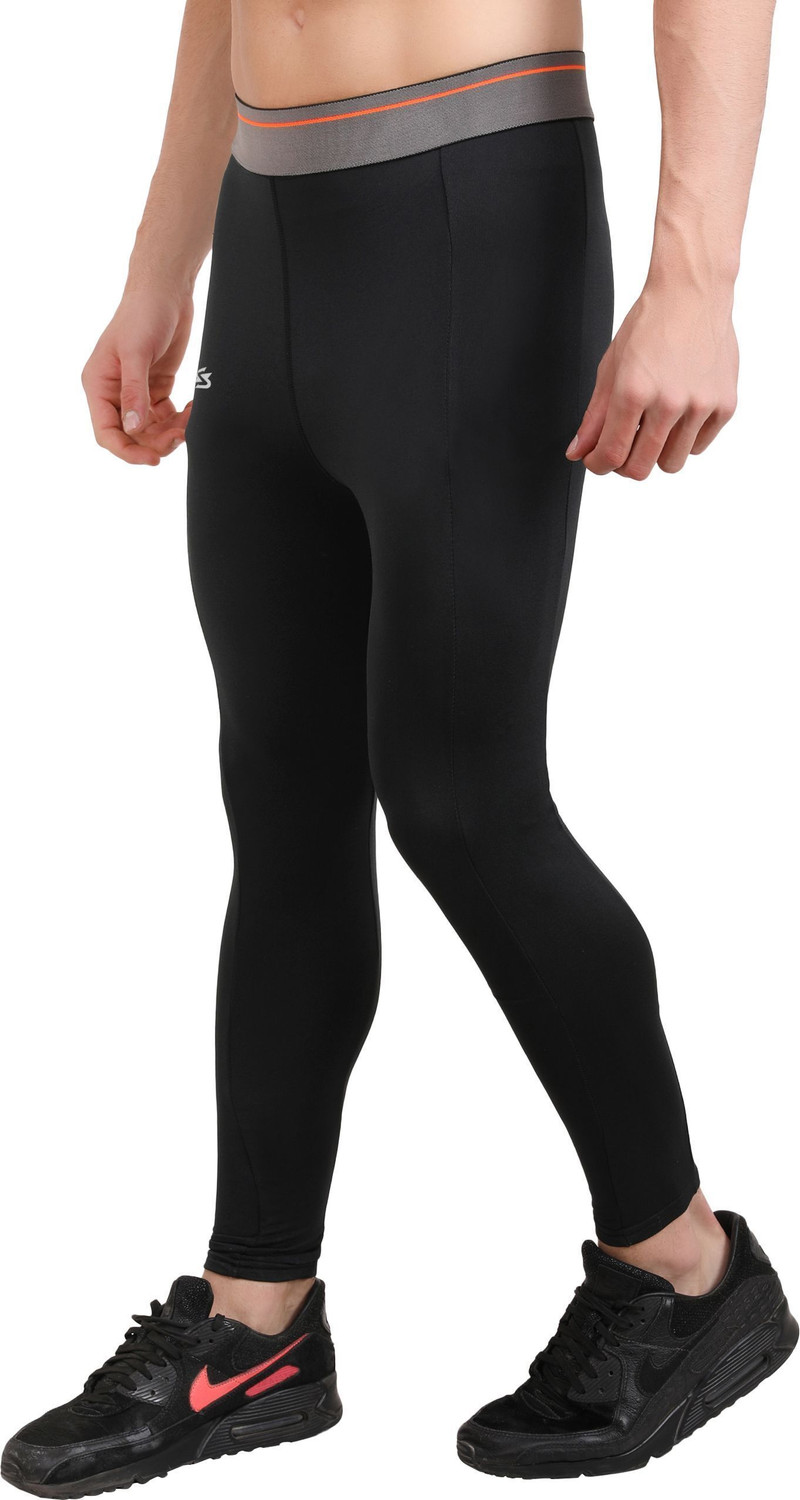 Image of Sportinger Solid Men Black Tights