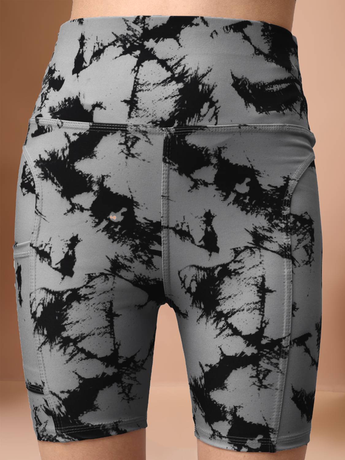 POOJARAN Printed Women Grey Black Tights - Image 5