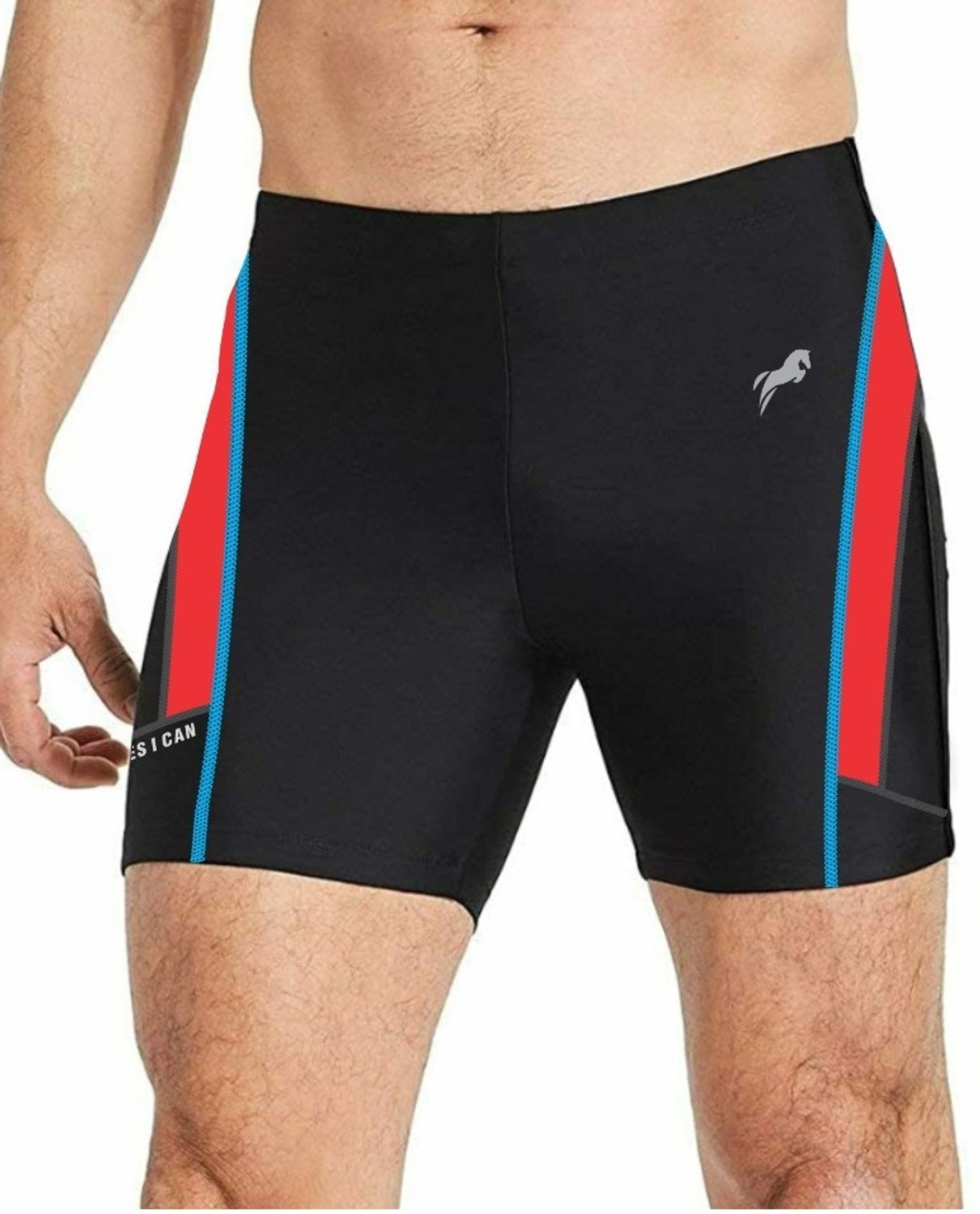 Image of Just Rider Self Design Men Black Swim Shorts