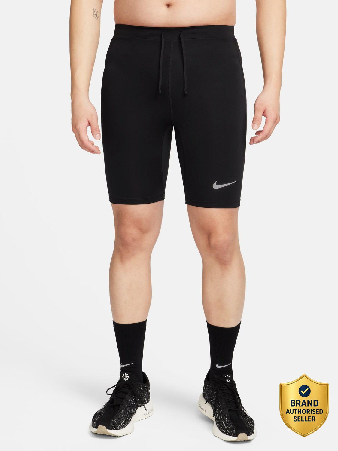 NIKE Solid Men Black Tights
