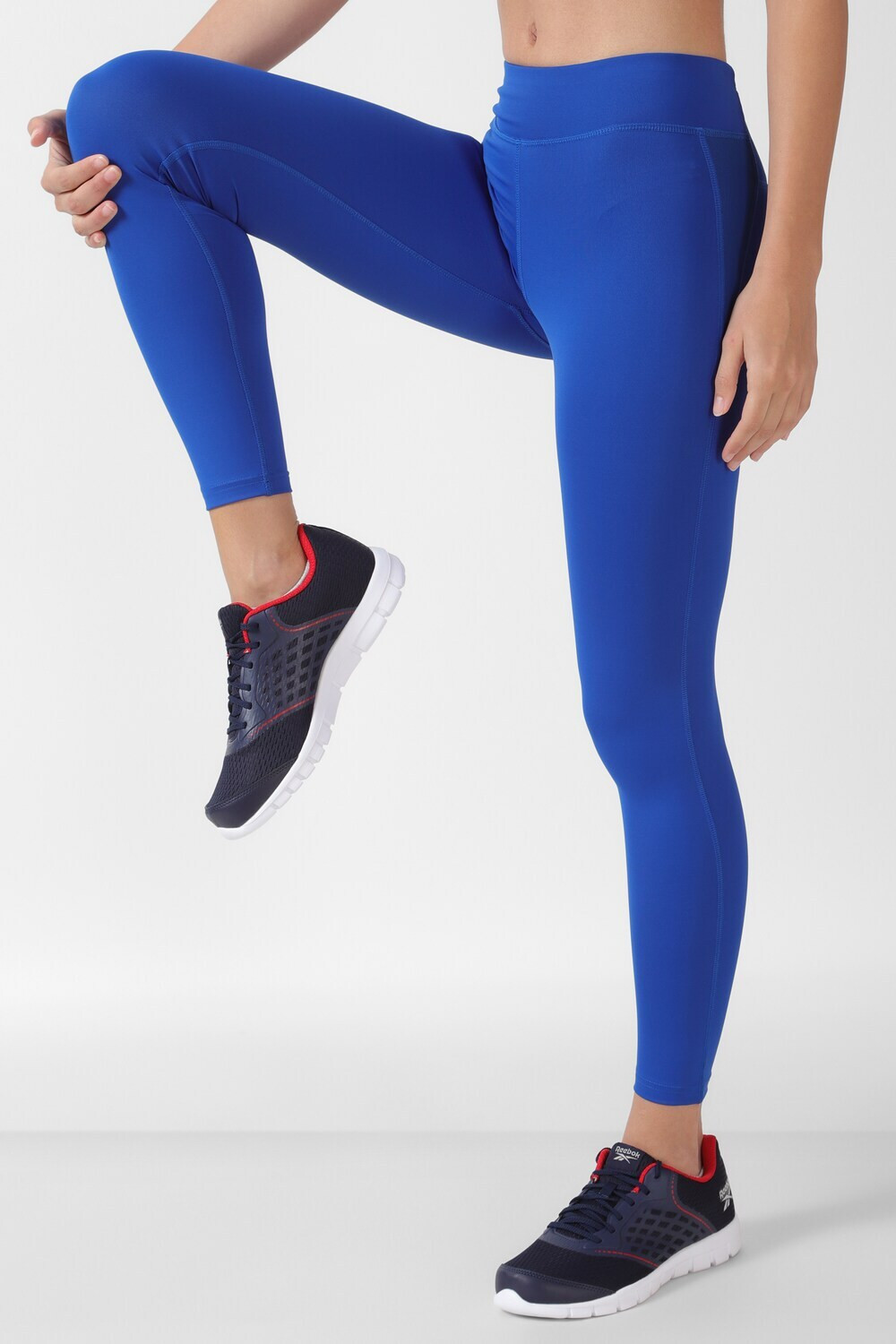 Image of REEBOK Solid Women Blue Tights