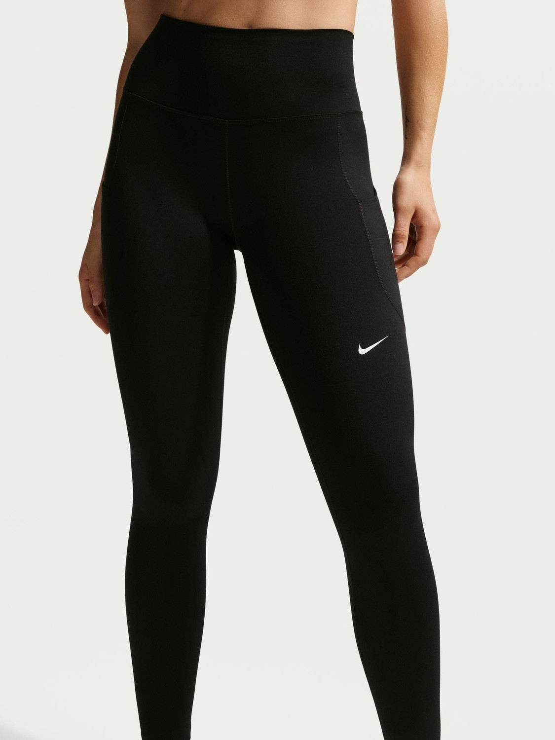Image of NIKE Solid Women Black Tights