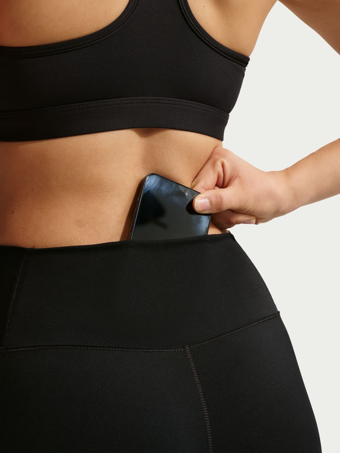 Image of NIKE Solid Women Black Tights