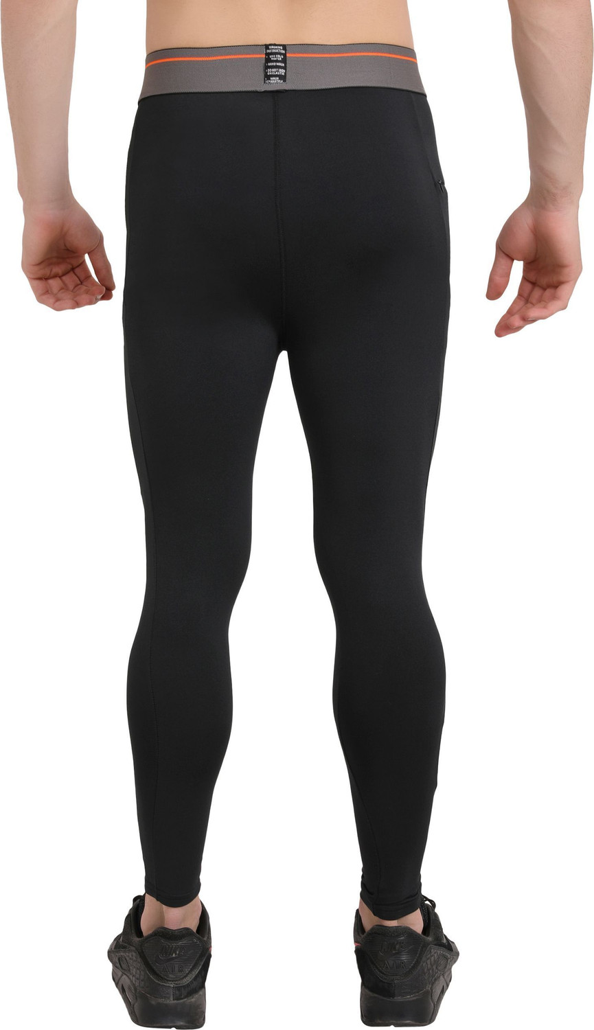 Image of Sportinger Solid Men Black Tights