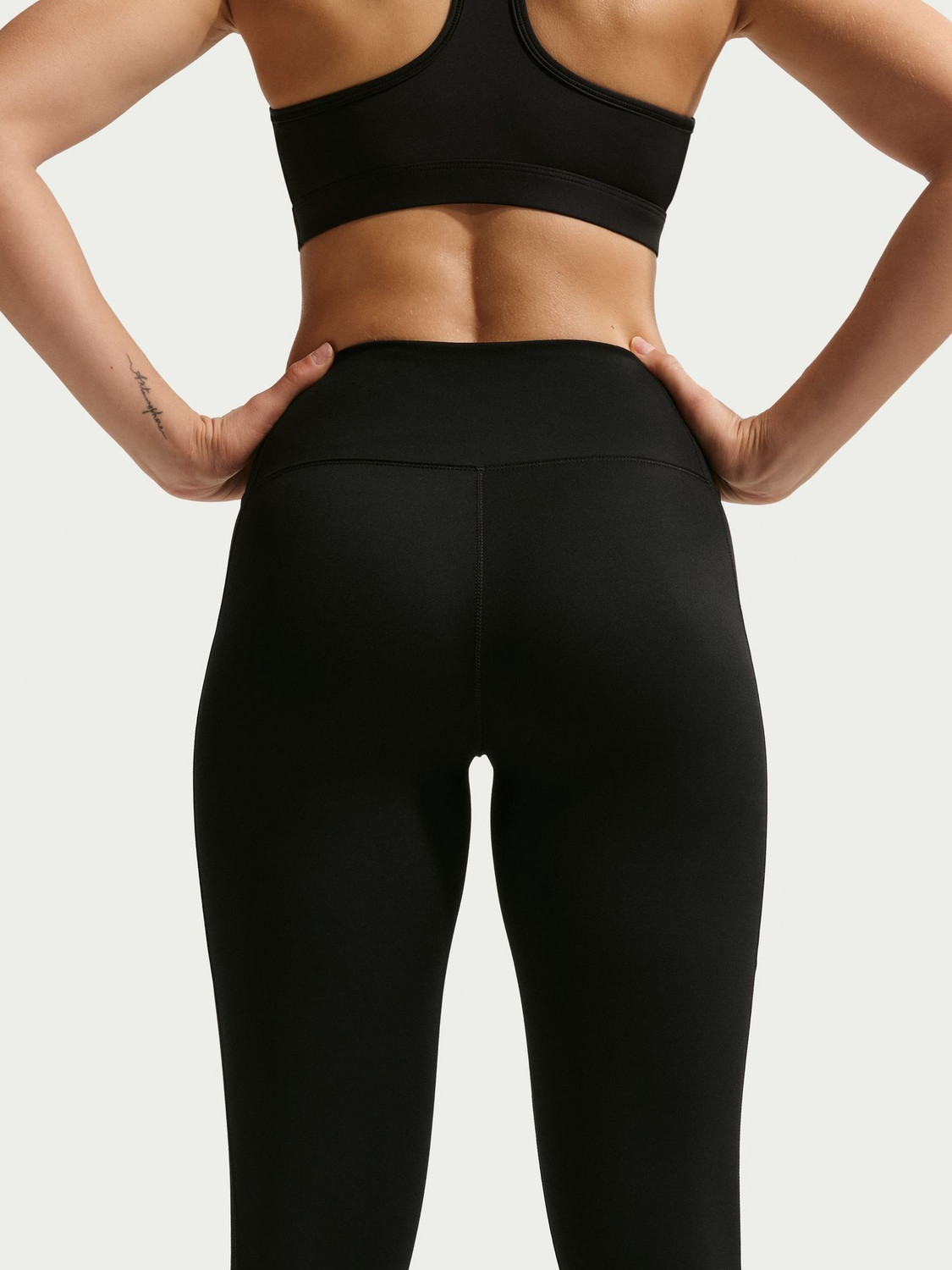 Image of NIKE Solid Women Black Tights