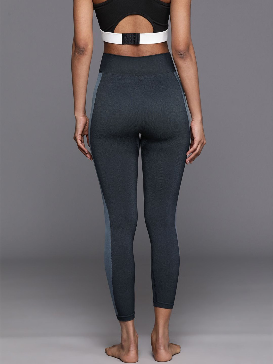 Image of HRX by Hrithik Roshan Solid Women Dark Blue Tights