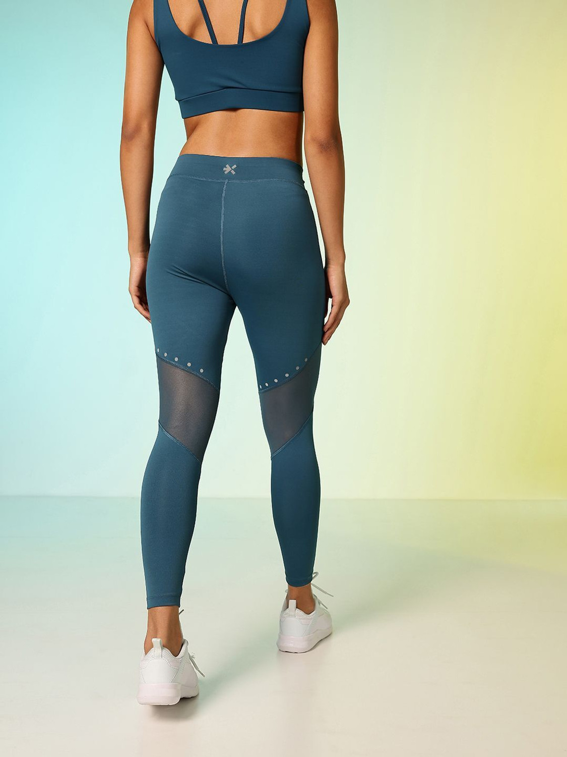 Image of HRX by Hrithik Roshan Solid Women Blue Tights