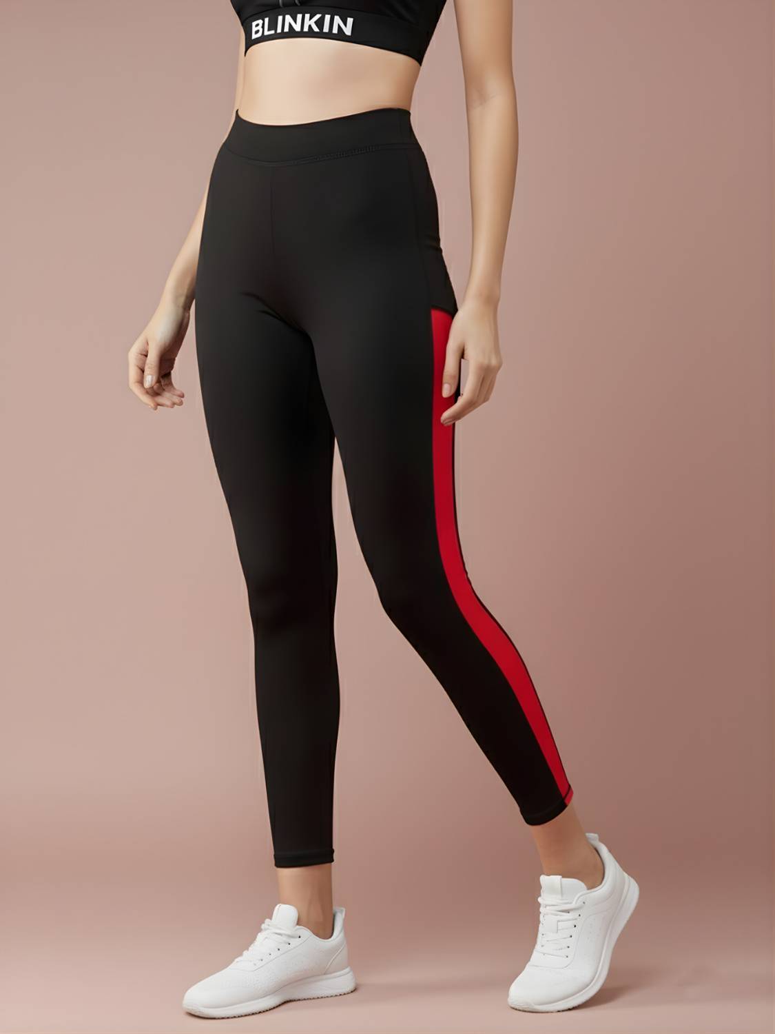 BLINKIN Solid Women Red, Black Tights