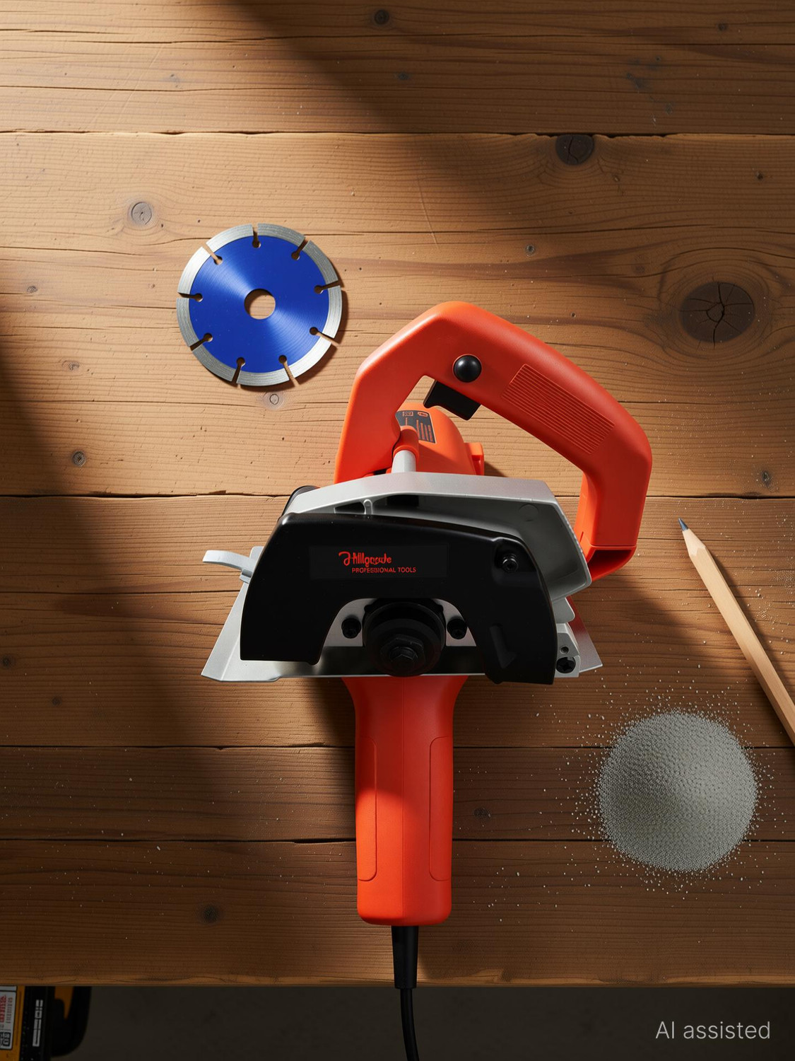 Image of Hillgrove HGTCM5B1M3 Cutting Machine Saw for Tile /Marble /Wood with Depth adjustement Marble Cutter (1050 W)