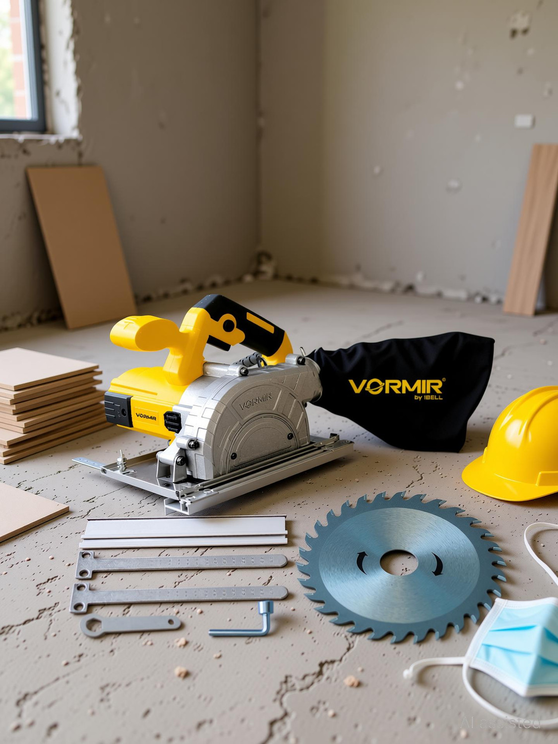 Image of iBELL Vormir VR WC25-30 Dust-Free Wood Cutting Machine,1250W Motor,13000RPM,125mm(5 inch), Handheld Tile Cutter