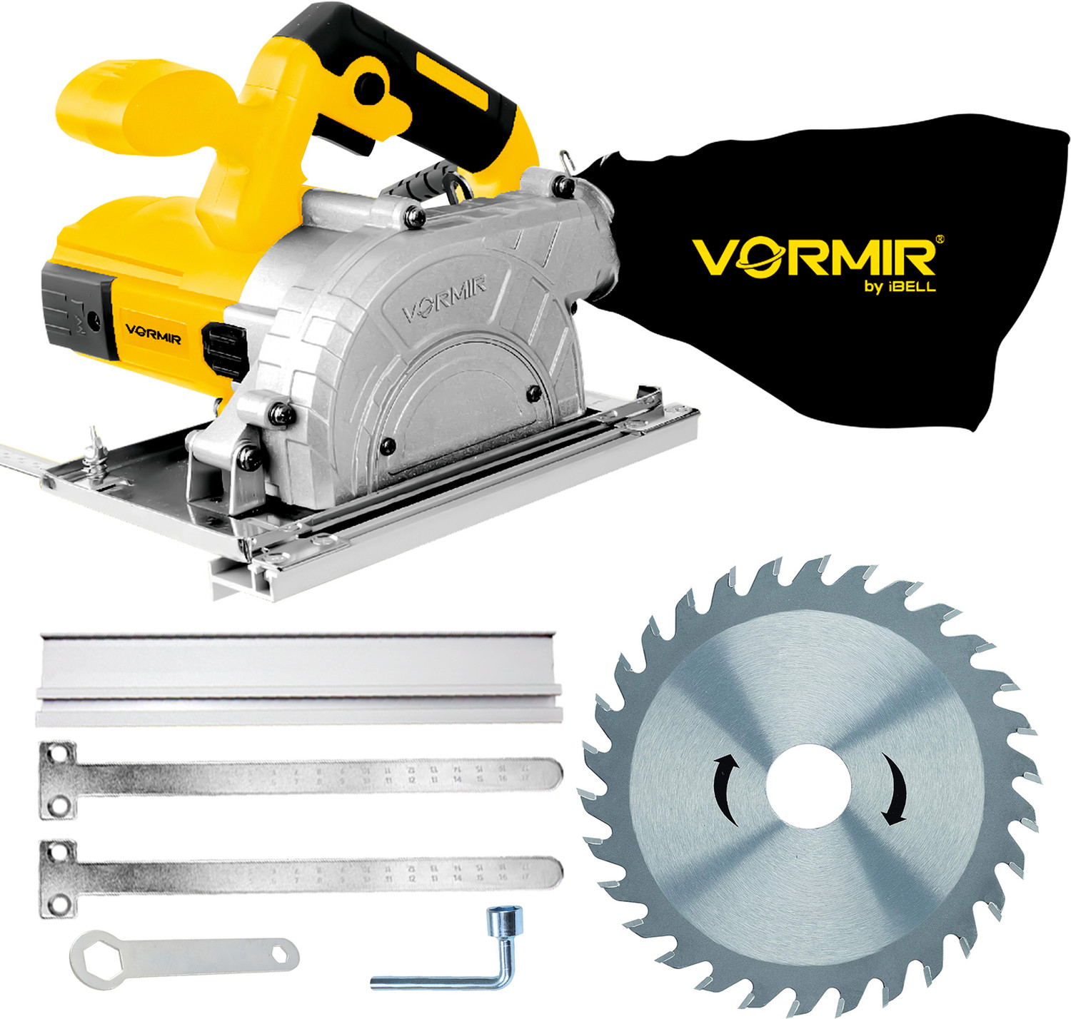 Image of iBELL Vormir VR WC25-30 Dust-Free Wood Cutting Machine,1250W Motor,13000RPM,125mm(5 inch), Handheld Tile Cutter
