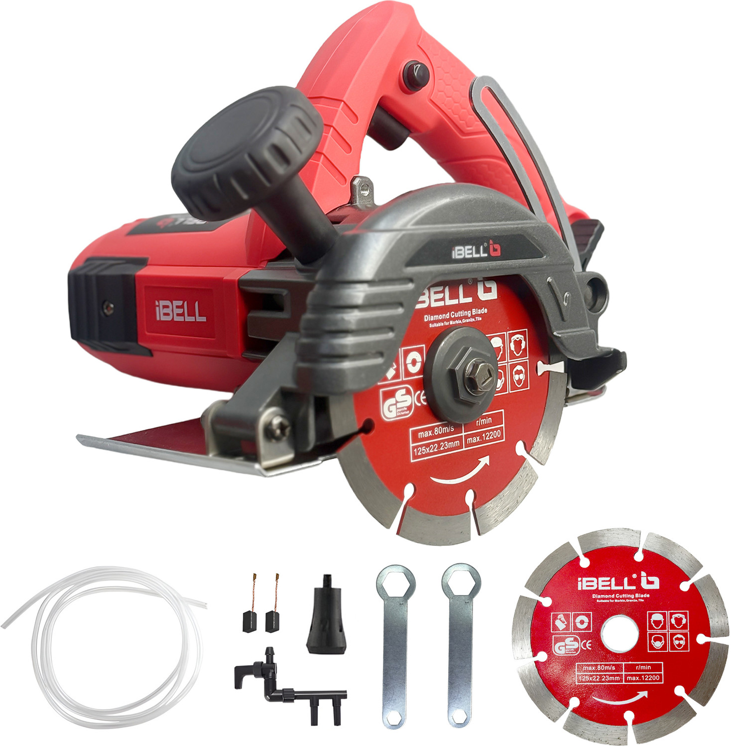 Image of iBELL IBL MC25-60 Marble Cutter,1600W Motor,14000 RPM,125mm Blade, 38mm Cutting Depth, Marble Cutter