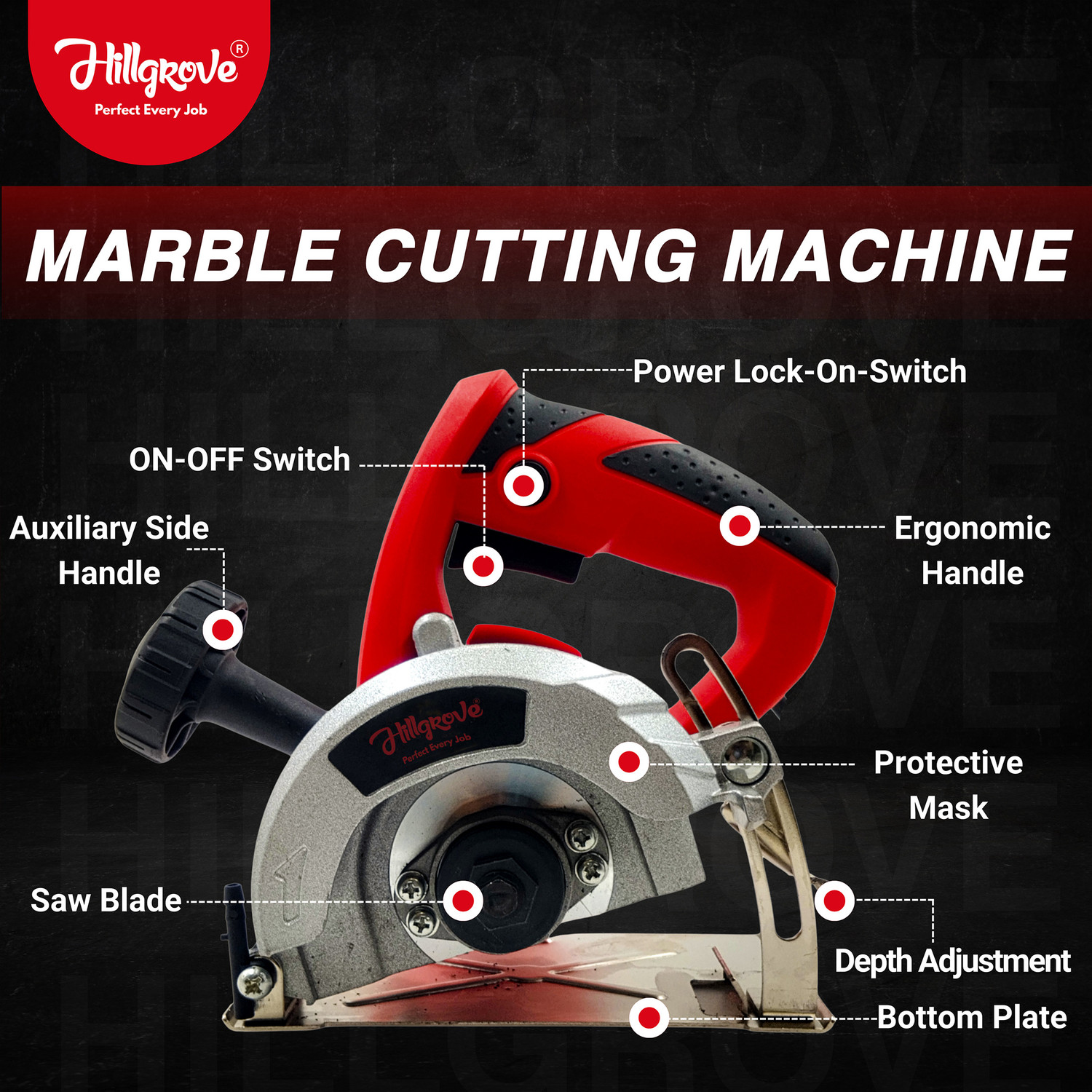 Image of Hillgrove HGCM1429M1 2200W 5 inch Tile Wall Marble Tiles Wood Plywood Cutter Marble Cutter