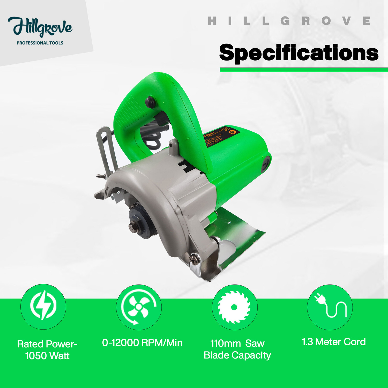 Image of Hillgrove HGCM1278M1 Cutting Machine Saw for Tile /Marble /Wood with 1Pcs Wood Cutting Wheel Marble Cutter